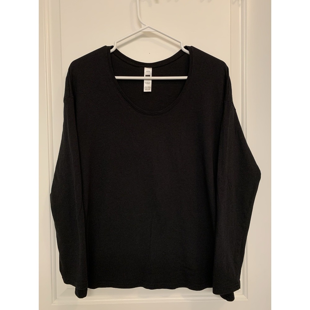 MEC Women's Organic Cotton Black Scoop Neck Top Size‎ M Long Sleeve Minimalist